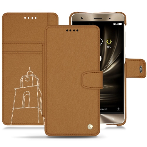 Funda de piel Asus Zenfone 3 Deluxe ZS570KLCastan esparciate ( Pantone #824F2A )