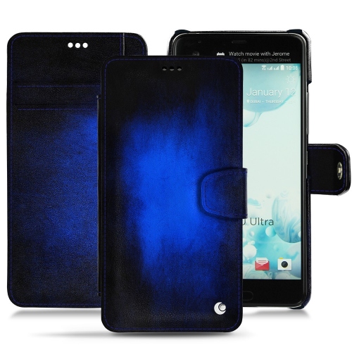 HTC U Ultra leather caseBleu Patine