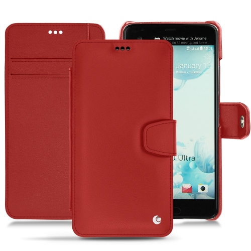 HTC U Ultra leather caseRouge ( Nappa - Pantone #d50032 ) 