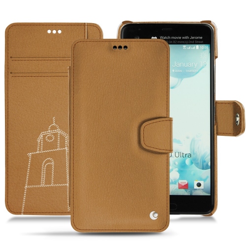 Custodia in pelle HTC U UltraCastan esparciate ( Pantone #824F2A )