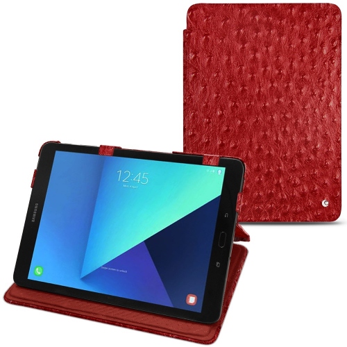 Housse cuir Samsung Galaxy Tab S3 9.7Autruche ciliegia ( Pantone #a4343a ) 