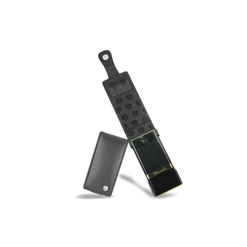 Custodia in pelle LG KE800 - Chocolate Platinum  - Noir ( Nappa - Black ) 