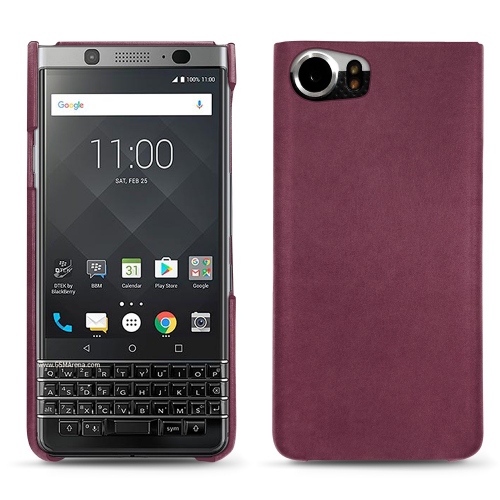 Custodia in pelle Blackberry KeyonePrune vintage ( Pantone #612434 ) 