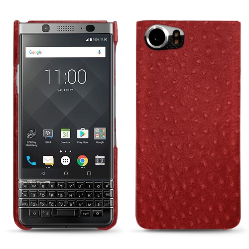 Blackberry Keyone leather caseAutruche ciliegia ( Pantone #a4343a ) 