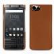 Coque cuir Blackberry Keyone - Marron ( Nappa - Pantone 1615C ) 