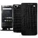 Housse cuir Blackberry Keyone - Crocodile nero