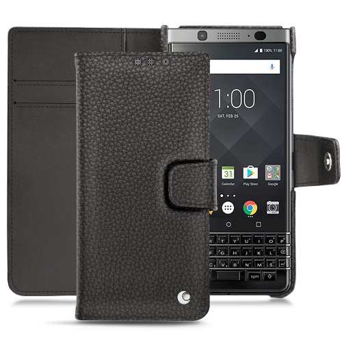 Capa em pele Blackberry Keyone Anthracite ( Pantone #41403c ) 