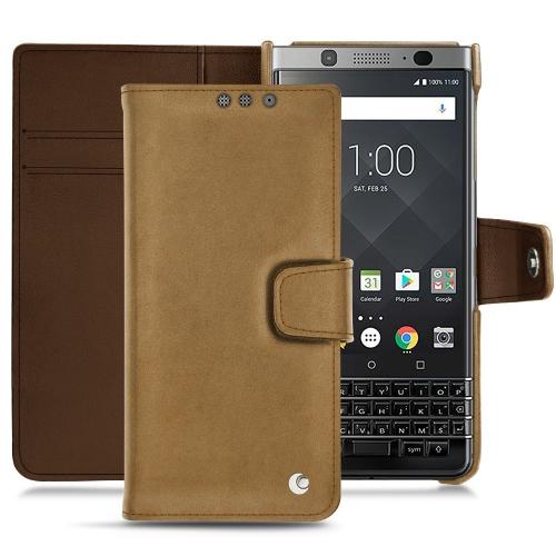 Funda de piel Blackberry Keyone Sable vintage ( Pantone #9b7340 ) 
