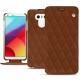 Housse cuir LG G6 - Marron - Couture ( Nappa - Pantone 1615C ) 
