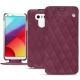 Housse cuir LG G6 - Prune vintage - Couture