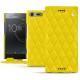 Housse cuir Sony Xperia XZ Premium - Jaune fluo - Couture