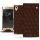 Housse cuir Sony Xperia XA1 Ultra - Châtaigne - Couture ( Pantone 476C ) 