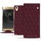 Housse cuir Sony Xperia XA1 Ultra - Lie de vin - Couture ( Pantone 5115C ) 