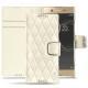 Housse cuir Sony Xperia XA1 Ultra - Blanc - Couture ( Bologna - White ) 