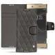 Housse cuir Sony Xperia XA1 Ultra - Anthracite - Couture ( Pantone 424C ) 