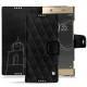 Housse cuir Sony Xperia XA1 Ultra - Negre poudro - Couture