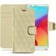 Housse cuir LG G6 - Beige - Couture ( Nappa - Pantone 7502C ) 