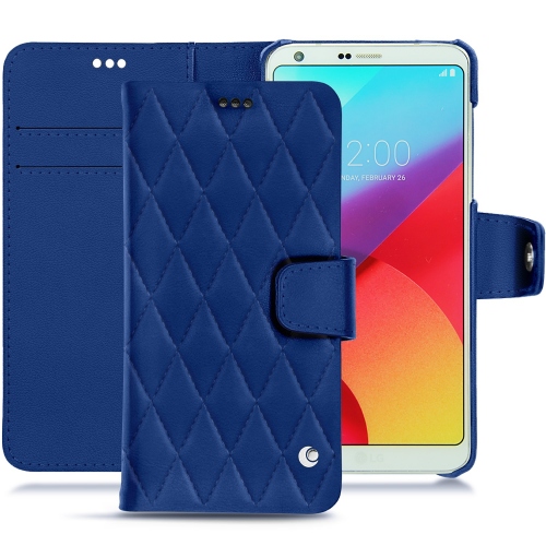 硬质真皮保护套 LG G6Bleu océan - Couture ( Nappa - Pantone #15458a) 