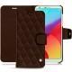 LG G6 leather case - Châtaigne - Couture ( Pantone 476C ) 