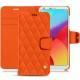 Housse cuir LG G6 - Orange fluo - Couture