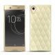 Coque cuir Sony Xperia XA1 Ultra - Ivoire - Couture ( Sleek P C12 - White ) 