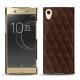 Capa em pele Sony Xperia XA1 Ultra - Châtaigne - Couture ( Pantone 476C ) 