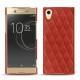 Sony Xperia XA1 Ultra leather cover - Papaye - Couture ( Pantone 180C ) 