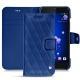 Custodia in pelle HTC U11 - Bleu océan - Couture ( Nappa - Pantone 293C ) 