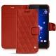 Custodia in pelle HTC U11 - Papaye - Couture ( Pantone 180C ) 