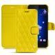 Custodia in pelle HTC U11 - Jaune fluo - Couture