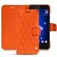 HTC U11 leather case - Orange fluo - Couture