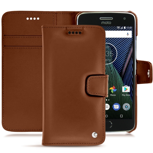 Custodia in pelle Lenovo Moto G5 PlusMarron ( Nappa - Pantone #8B4720 ) 