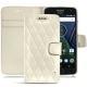 Capa em pele Lenovo Moto G5 Plus - Blanc - Couture ( Bologna - White ) 
