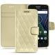 Capa em pele Lenovo Moto G5 Plus - Beige - Couture ( Nappa - Pantone 7502C ) 
