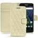 Lederschutzhülle Lenovo Moto G5 Plus - Ivoire - Couture ( Sleek P C12 - White ) 