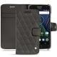 Lenovo Moto G5 Plus leather case - Anthracite - Couture ( Pantone 424C ) 
