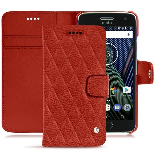 硬质真皮保护套 Lenovo Moto G5 PlusPapaye - Couture ( Pantone #b54317 ) 