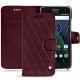 Lederschutzhülle Lenovo Moto G5 Plus - Lie de vin - Couture ( Pantone 5115C ) 