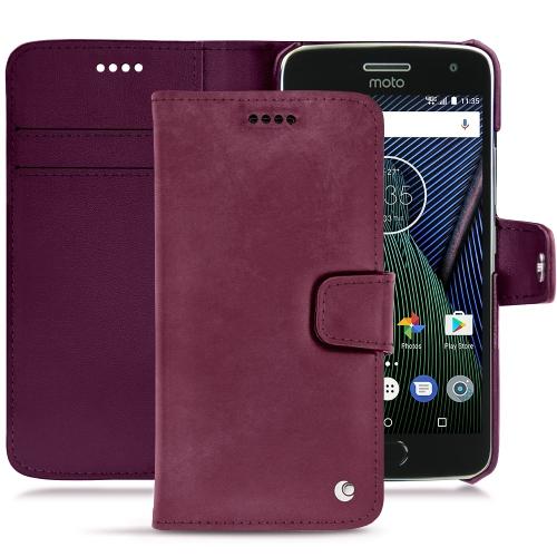 Lederschutzhülle Lenovo Moto G5 PlusPrune vintage ( Pantone #612434 ) 