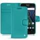 Housse cuir Lenovo Moto G5 Plus - Bleu fluo