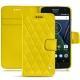 Lenovo Moto G5 Plus leather case - Jaune fluo - Couture