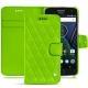 Housse cuir Lenovo Moto G5 Plus - Vert fluo - Couture