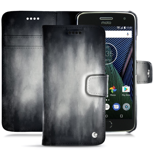 硬质真皮保护套 Lenovo Moto G5 PlusGris Patine