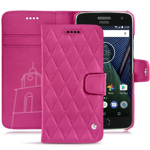 Capa em pele Lenovo Moto G5 PlusRose BB - Couture ( Pantone #DB599F )