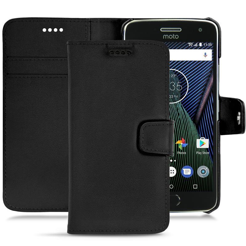 Housse cuir Lenovo Moto G5 Plus - Noir PU