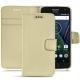 Capa em pele Lenovo Moto G5 Plus - Beige PU