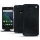 Housse cuir Lenovo Moto G5 Plus - Dark vintage ( Roughtcut - Black#5256 ) 