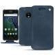 Funda de piel Lenovo Moto G5 Plus - Jean vintage ( Roughtcut - Pantone 285U  ) 