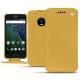 Housse cuir Lenovo Moto G5 Plus - Mimosa ( Pantone 141C ) 