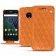 Lenovo Moto G5 Plus leather case - Orange - Couture ( Nappa - Pantone 1495U ) 